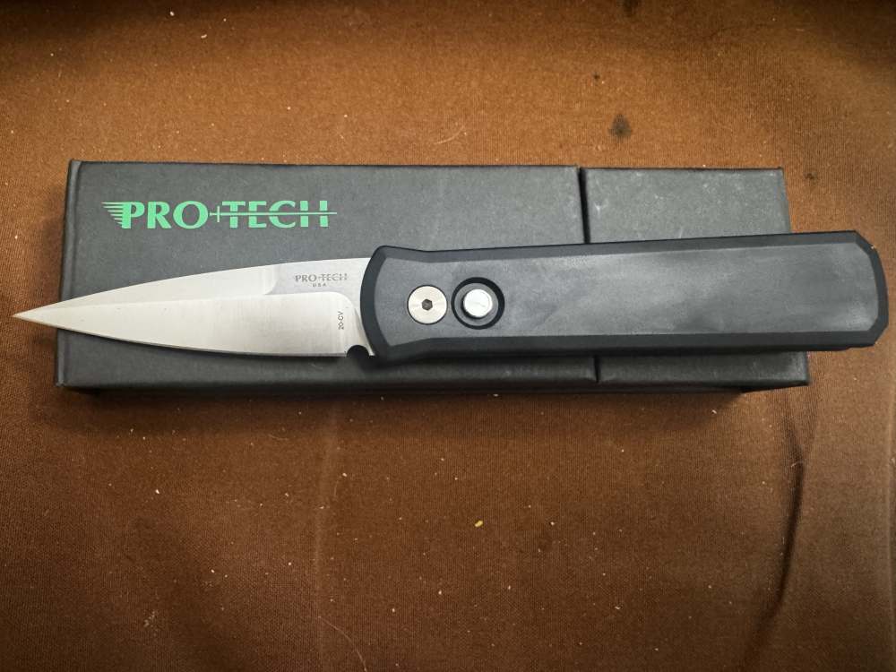 Pro Tech Godson Automatic black Aluminum 3.15" 20CV Satin 721-MOP-20CV NEW -img-1