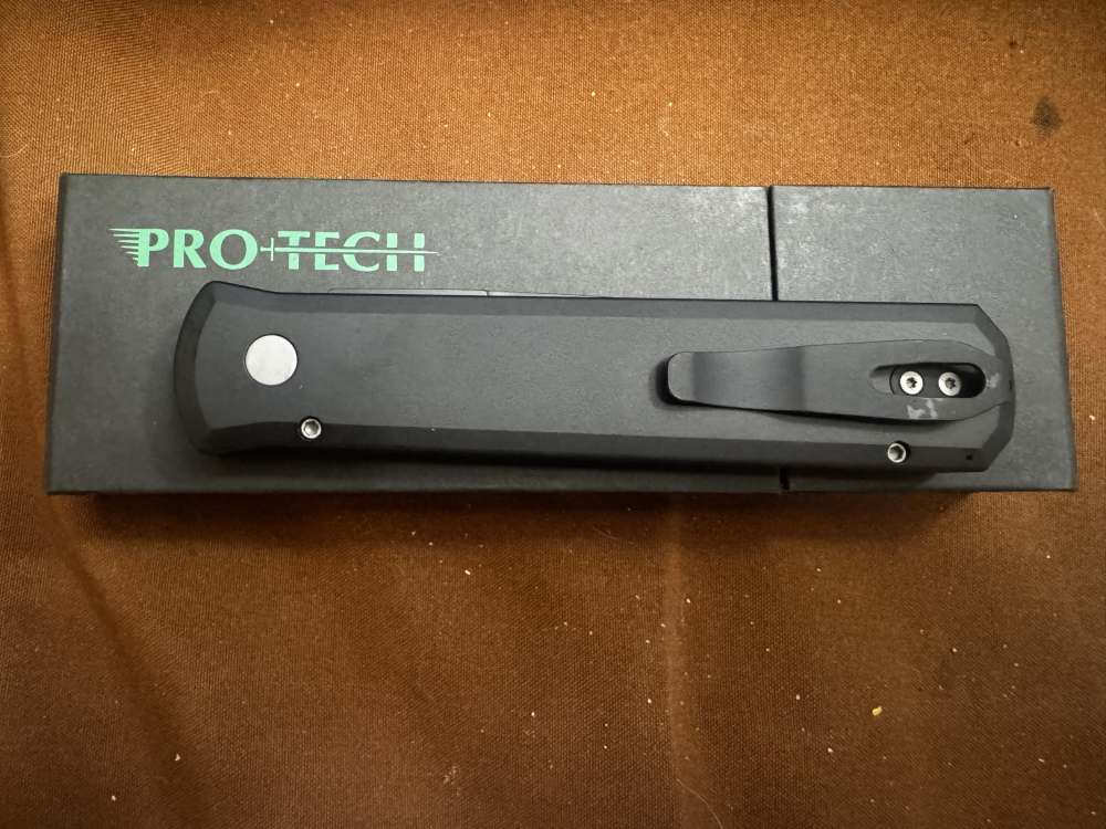 Pro Tech Godfather 921 black handle DLC Black Plain Edge -img-4