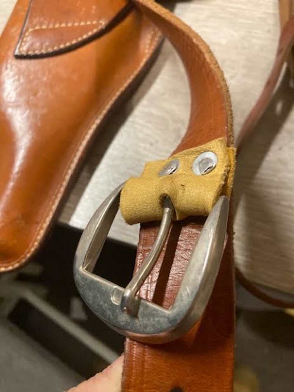  Scoped pistol chest holster. for T.C.Contender Saddle leather. good cond.-img-2