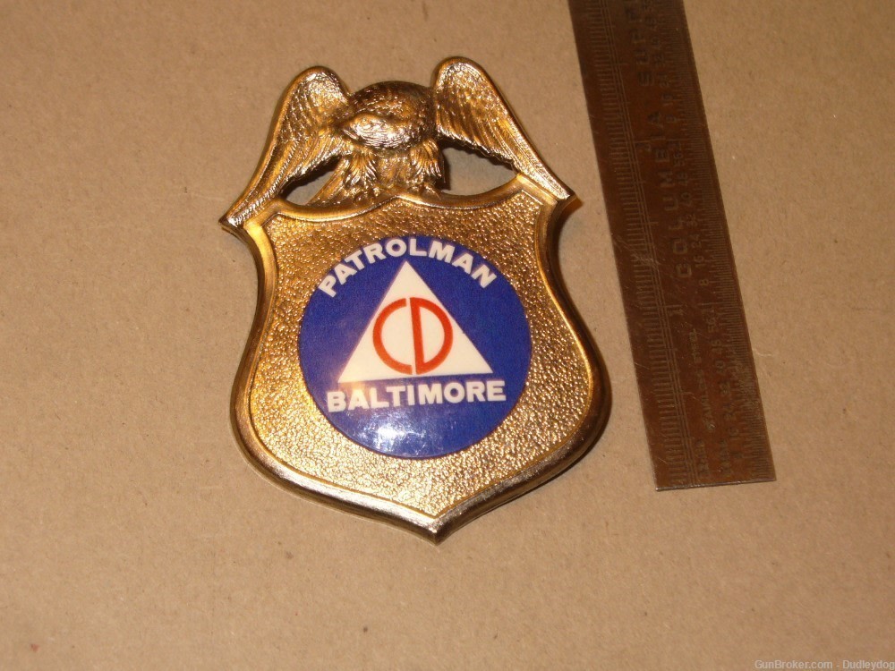 Baltimore City Police Civil Defense Police Badge 1940-50s Maryland-img-0