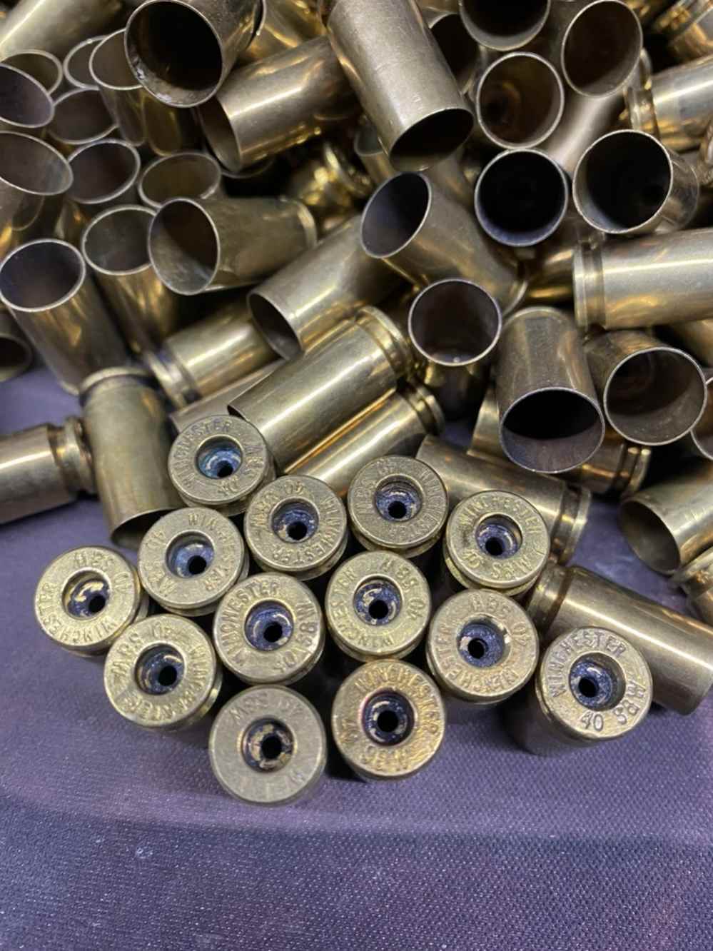 Processed Winchester .40 S&W Brass for Reloading, 1X Fired - 400 Pieces -img-0
