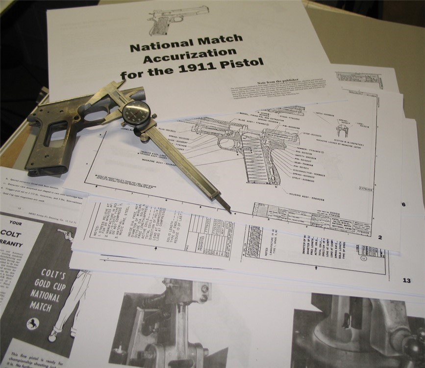 1911 Pistol National Match Measured Drawings, Blueprints, 53 pp!-img-0