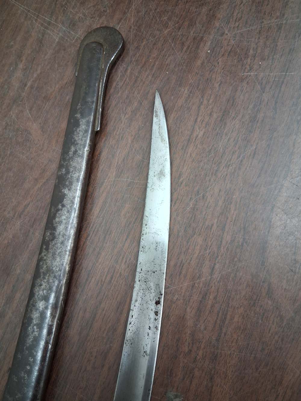 French mounted officers artillery saber & scabbard Klingenthal dated 1841-img-4