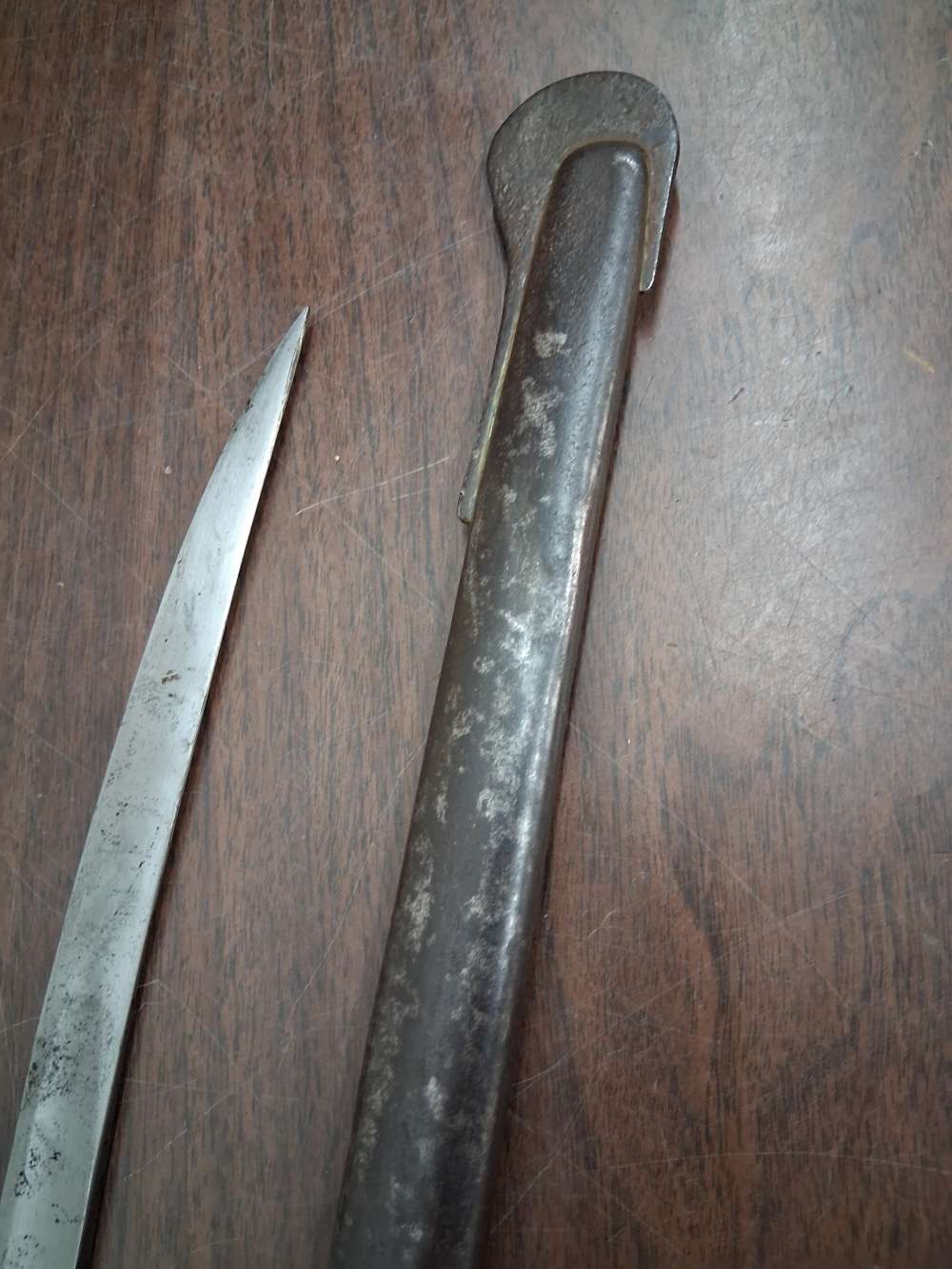 French mounted officers artillery saber & scabbard Klingenthal dated 1841-img-10