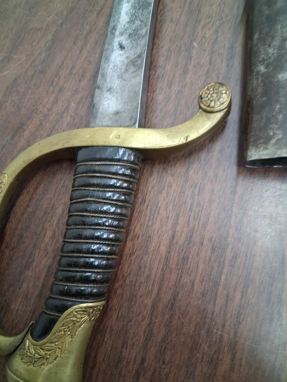 French mounted officers artillery saber & scabbard Klingenthal dated 1841-img-7