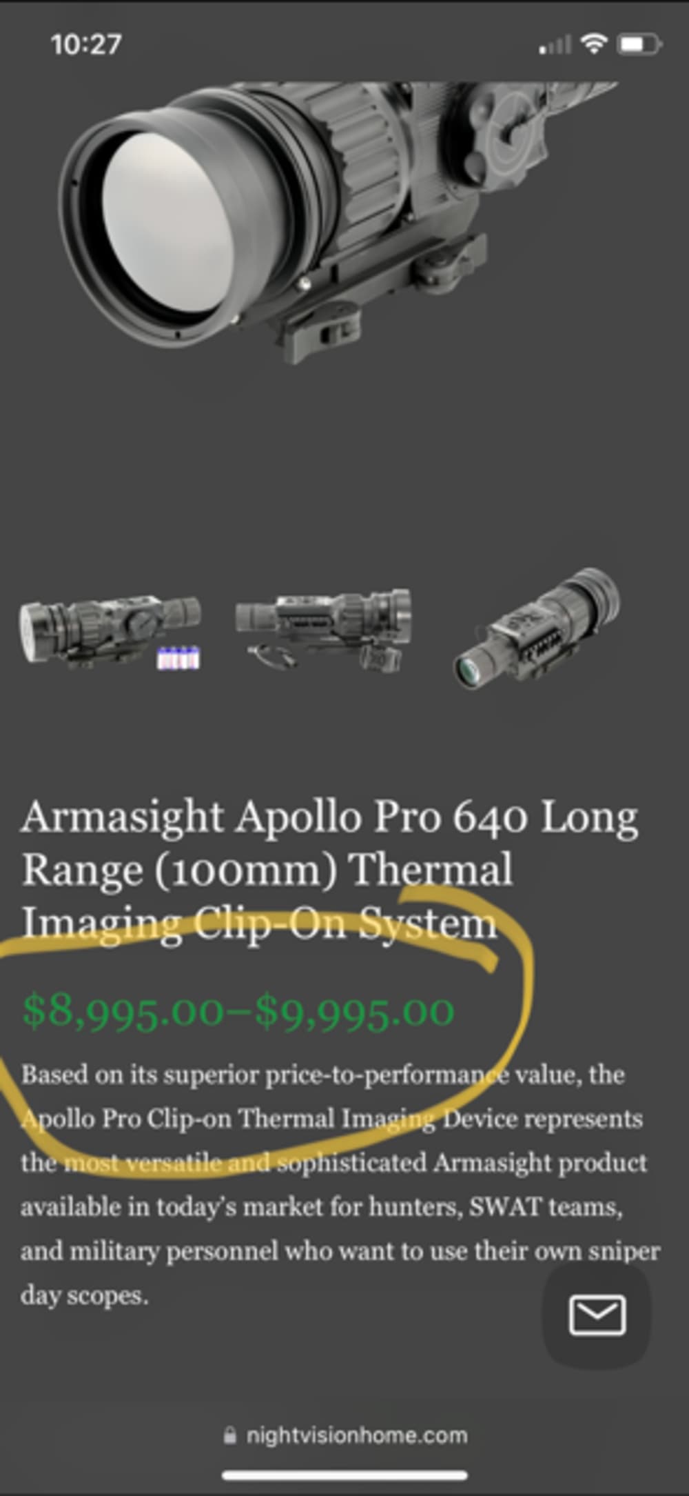 Armasight Apollo Pro Long Range (LR) Thermal Clip On Scope 640/100mm/60 Hz-img-1