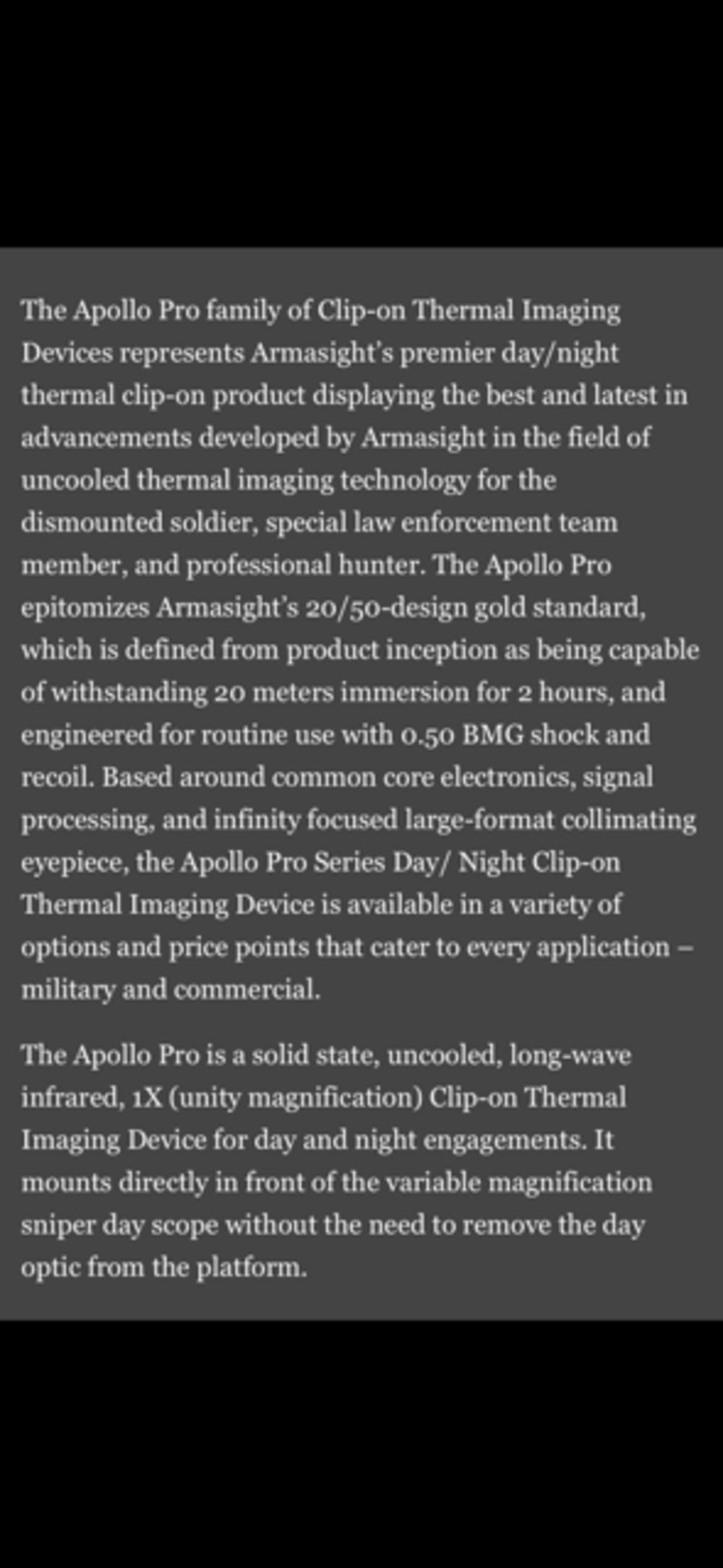 Armasight Apollo Pro Long Range (LR) Thermal Clip On Scope 640/100mm/60 Hz-img-2