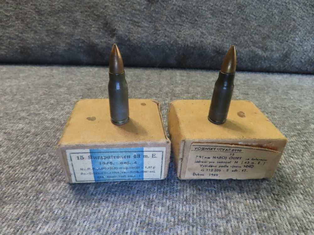 2 FULL BOXES WWII GERMAN 8mm KURZ (7.9x33) AMMO, VERY GOOD COND.-img-0