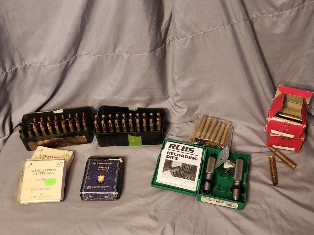 500/416 NE, 3-1/4 Dies bullets and Brass! Large lot! NR-img-0