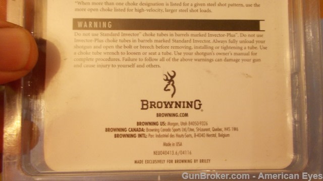 Browning Choke 410ga Bore IMP Cylinder Nice-img-7
