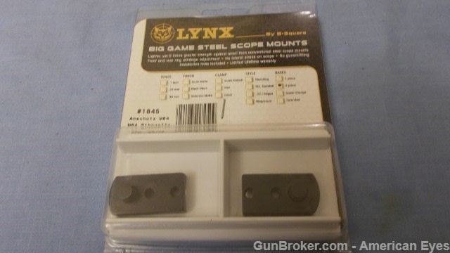 LYNX Scope Mount 2PC Anschutz 64/64M #1845 W/Rings-img-16