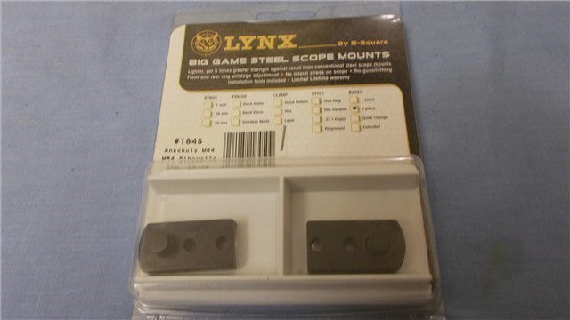 LYNX Scope Mount 2PC Anschutz 64/64M #1845 W/Rings-img-0