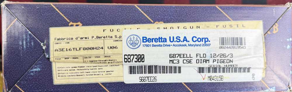 NOS NIB Beretta 687EELL Diamond Pigeon Field Grade 26” 12ga 3”-img-1