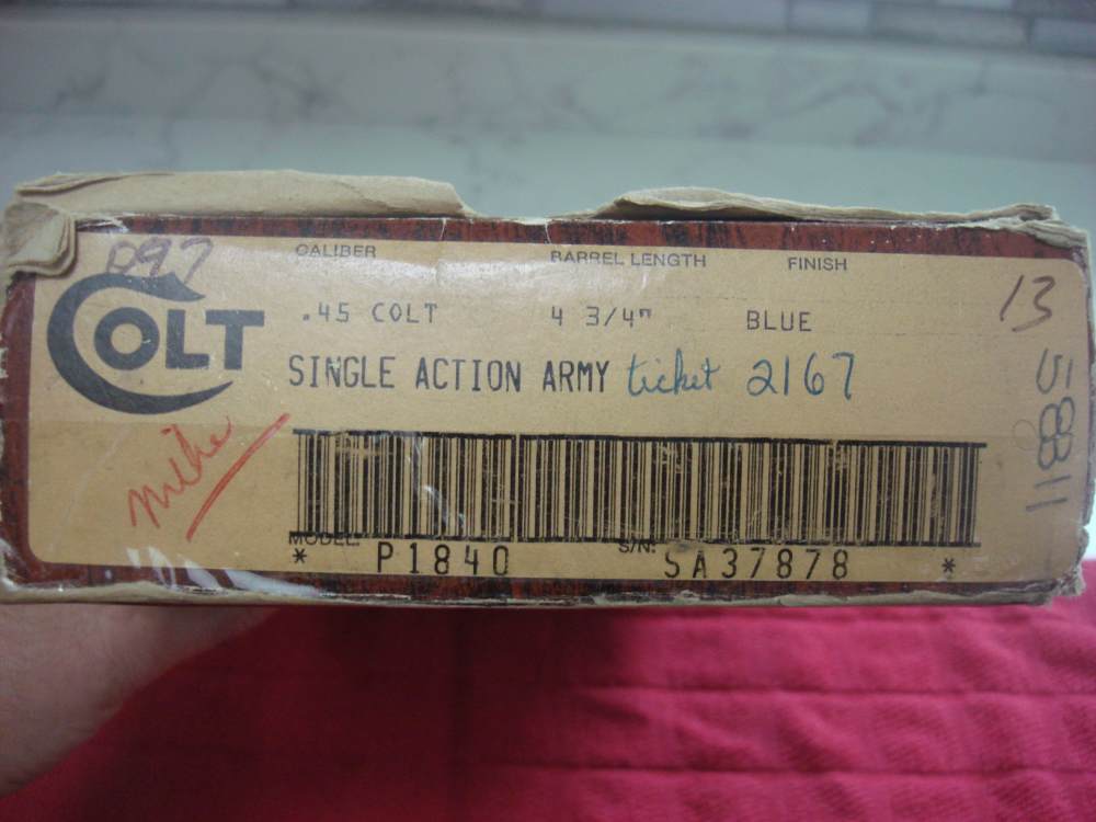 COLT SINGLE ACTION ARMY 3RD GEN 45 COLT 4 3/4 BARREL MATCH BOX PENNY NO RES-img-35