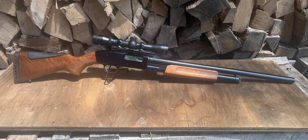 Mossberg 500A 12 gauge  24” Rifled /Ported Slug Gun Tasco 4X Scope-img-0