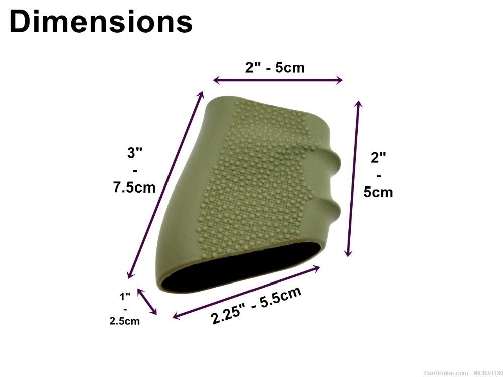 3pcs Green Universal Silicone Tactical Grips Sleeves for Full Size Pistols-img-1
