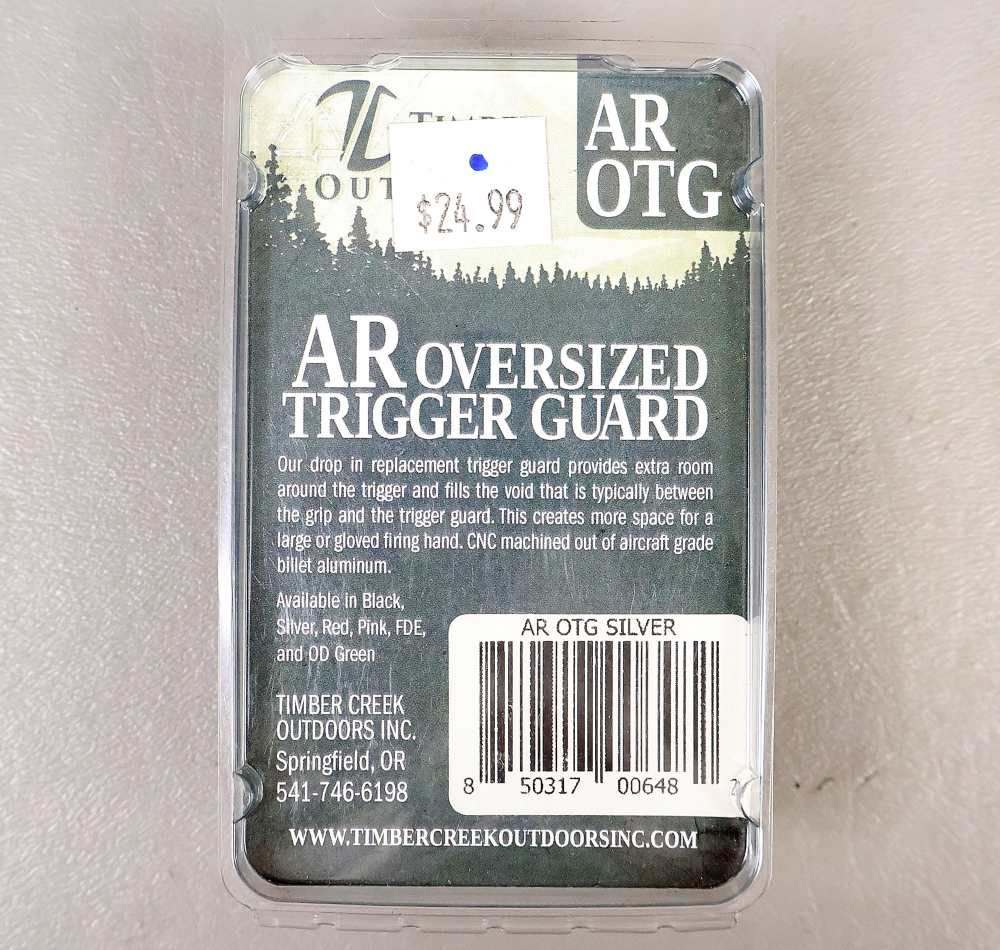 ONE AR-15 TIMBER CREEK SILVER OVERSIZE TRIGGER GUARD AR OTG Billet Aluminum-img-1