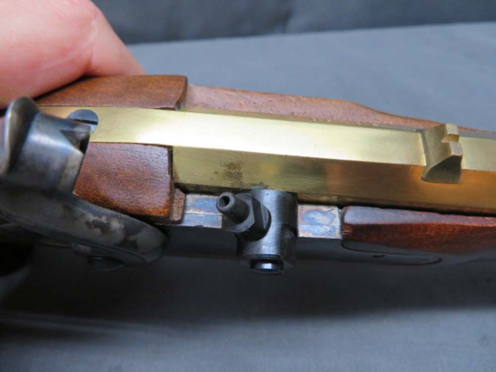 CASED PAIR OF PEDERSOLI REPRODUCTION KENTUCKY STYLE .44 PERCUSSION PISTOLS-img-23