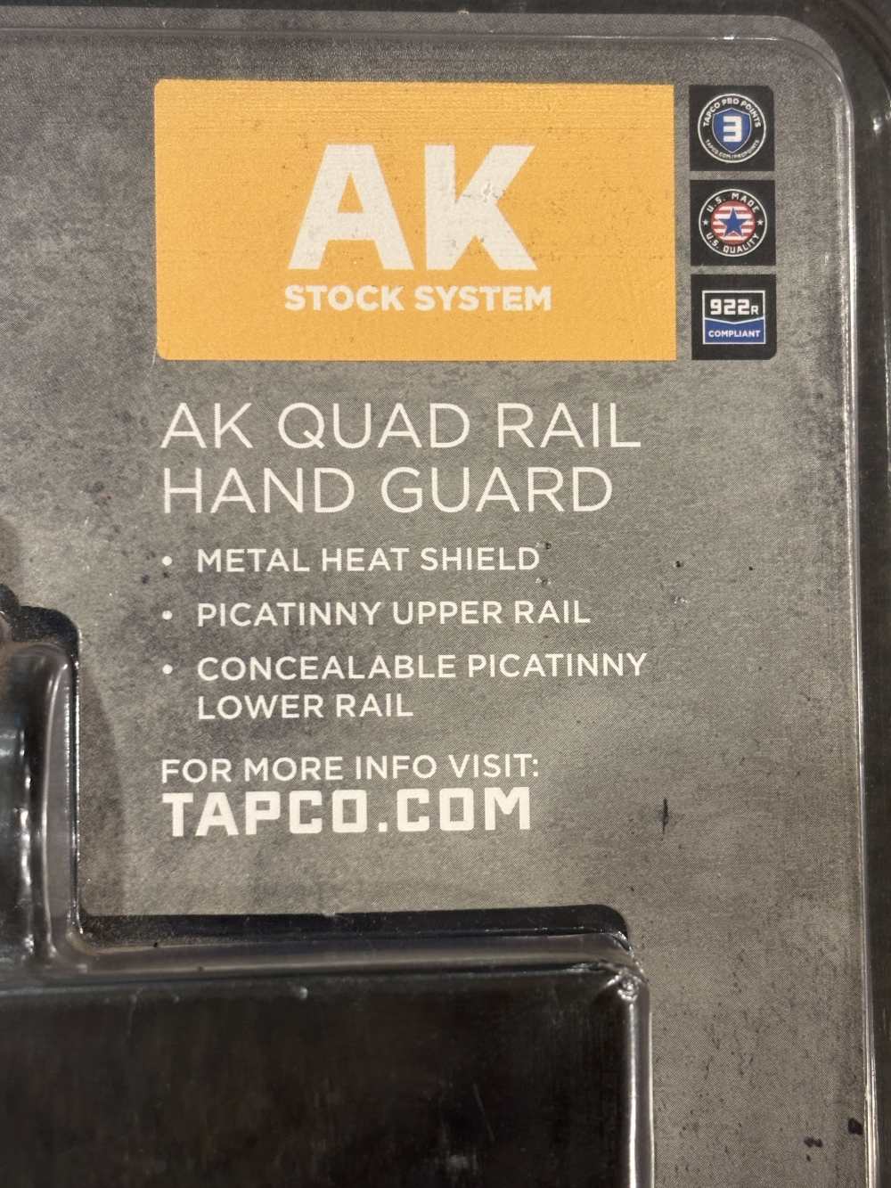 Like New Used - Discontinued TAPCO AK47 Polymer Quad Rail Handguard Set -img-2