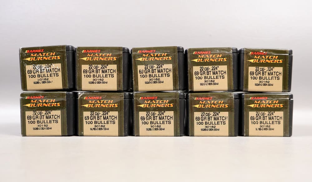 1000 BARNES 22 MATCH BURNERS 69 Grain 22 Caliber 224 BULLETS for Reloading-img-4