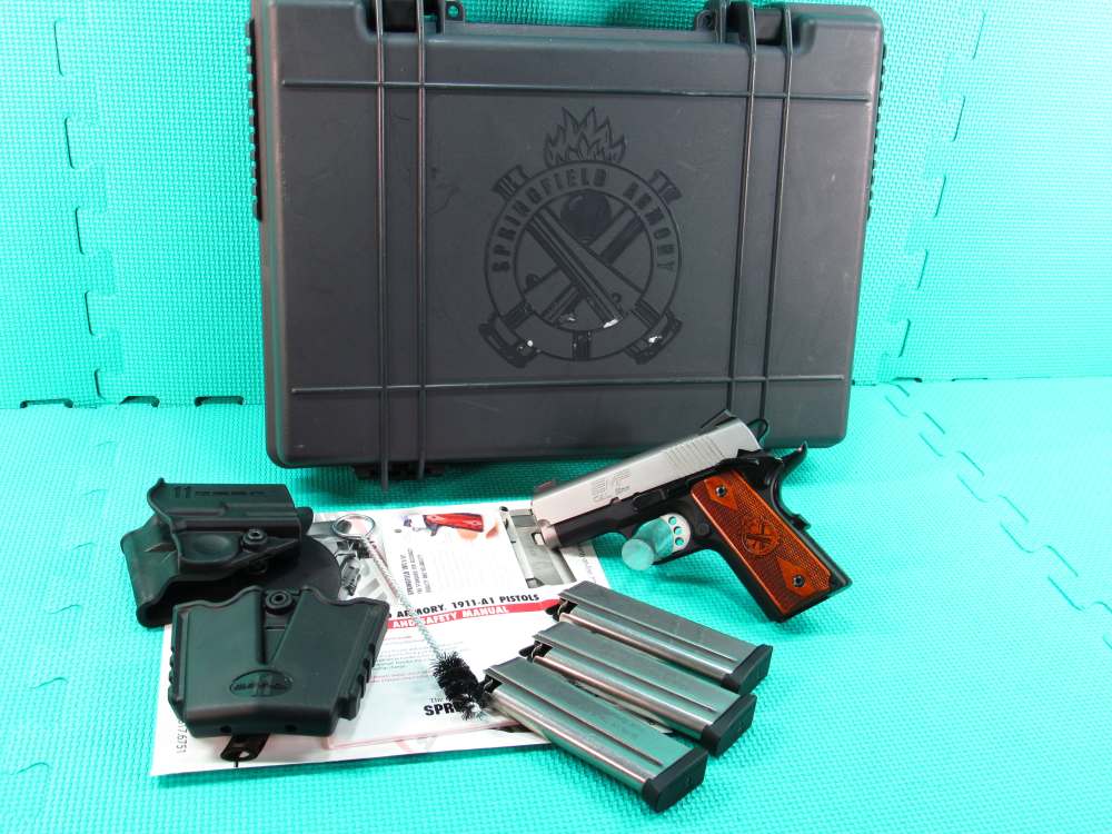 Springfield Armory Model 1911 EMP Semi-Auto Bi-Tone 9mm with Extras Nice!-img-0