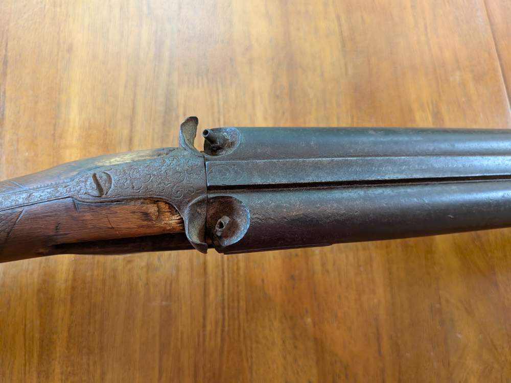 Antique Cap & Ball 12ga Side-by-Side – No FFL – Project/Wall Hanger-img-43