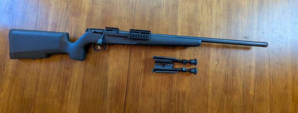 Savage Mark II .22LR – Fluted Threaded Bull Barrel – Bipod – Rail – No Mag-img-9