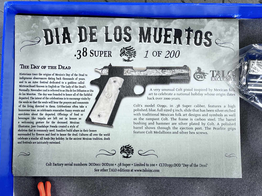 MATCHING SERIAL #005 OLD & NEW COLT TALO DAY OF THE DEAD .38 SPR NO CC FEE-img-18