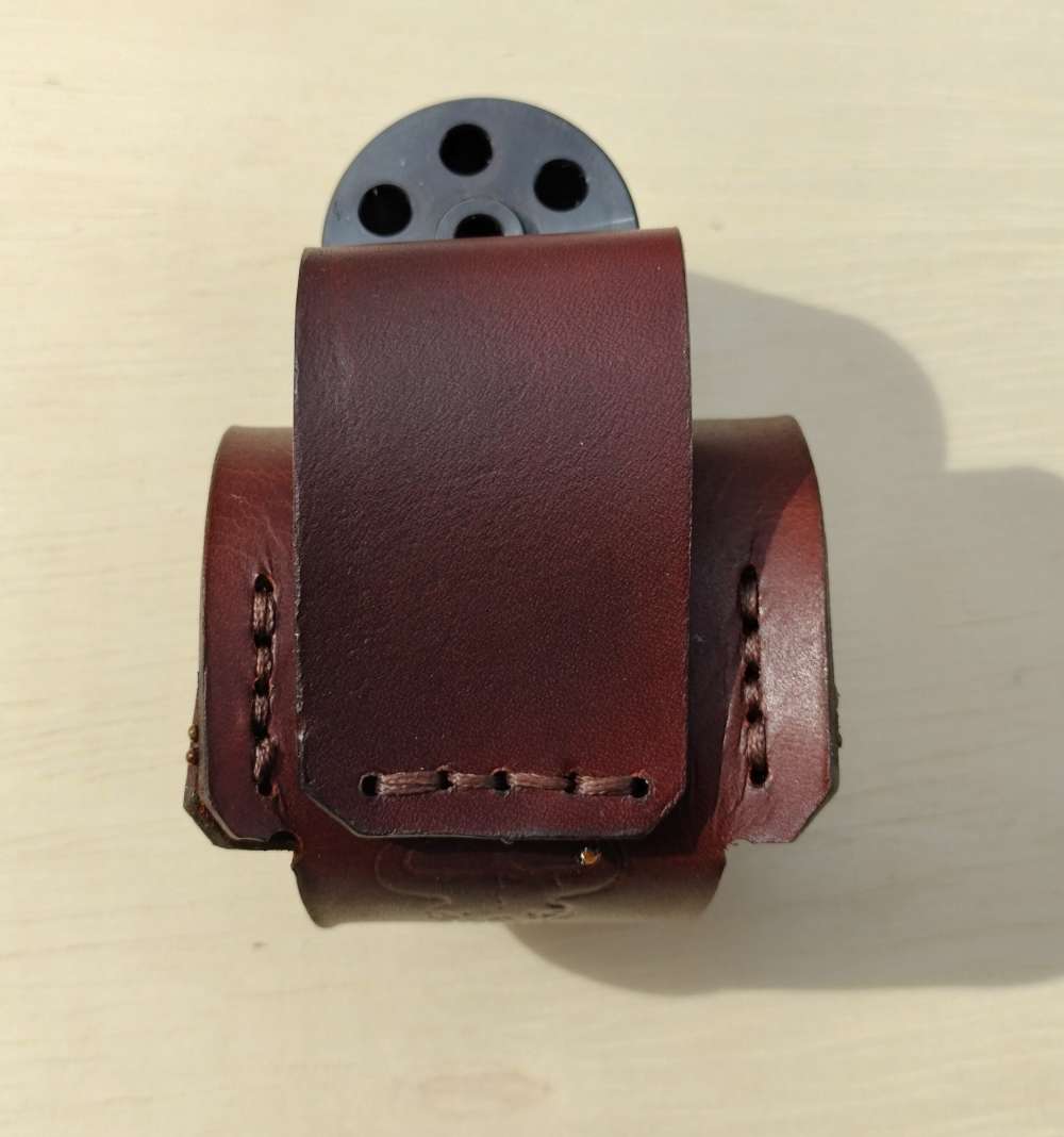 Heritage Rough Rider .22 Leather Spare Cylinder Pouch Cowboy Revolver Brown-img-1