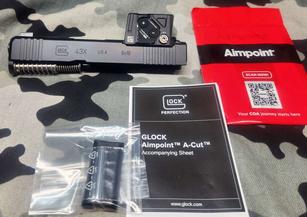 Glock 43X 9MM MOS8 Complete Slide Included Aimpoint COA Ideal Carry Setup -img-2
