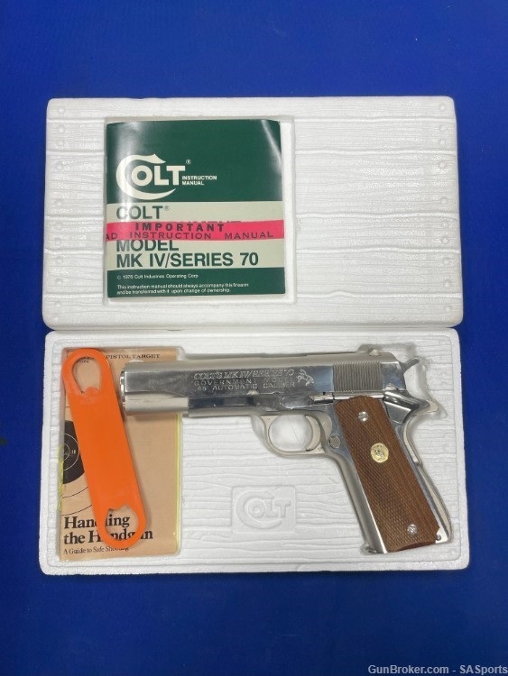 Colt Series 70 1911 A1 Nickel plated 5" .45 ACP-img-11