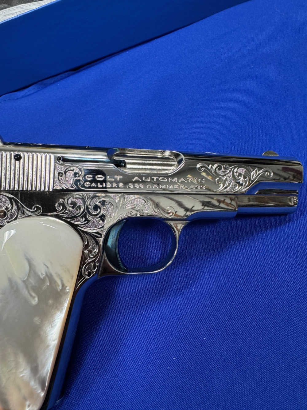 Colt M-1908 John Adams Jr Engraved 153rd NRA Mother Pearl Letter Layaway-img-2