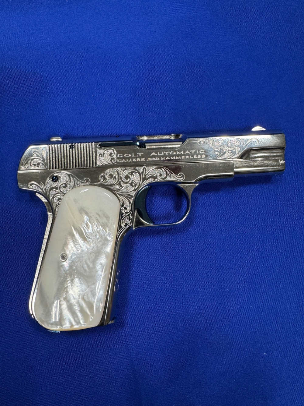 Colt M-1908 John Adams Jr Engraved 153rd NRA Mother Pearl Letter Layaway-img-1