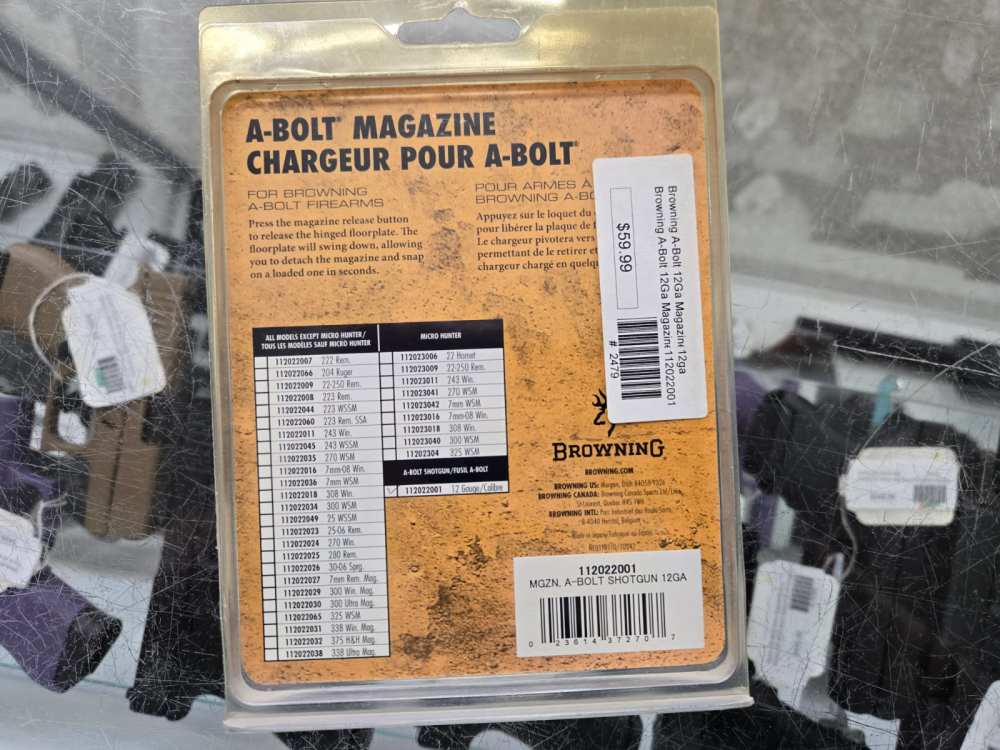 Browning 112022001 A-Bolt 12 Gauge 2rd Black Detachable Magazine 12ga Mag-img-1
