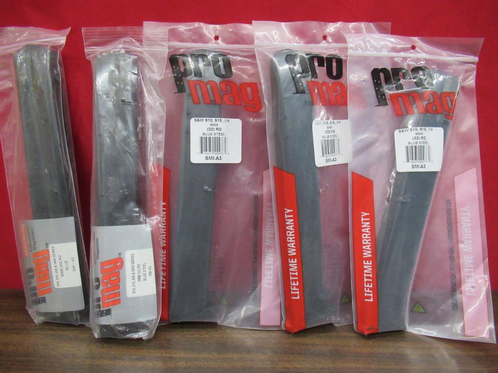 5 Promag Smith & Wesson 910 915 459 5900 9mm 32RD Magazines Mags Clips-img-11