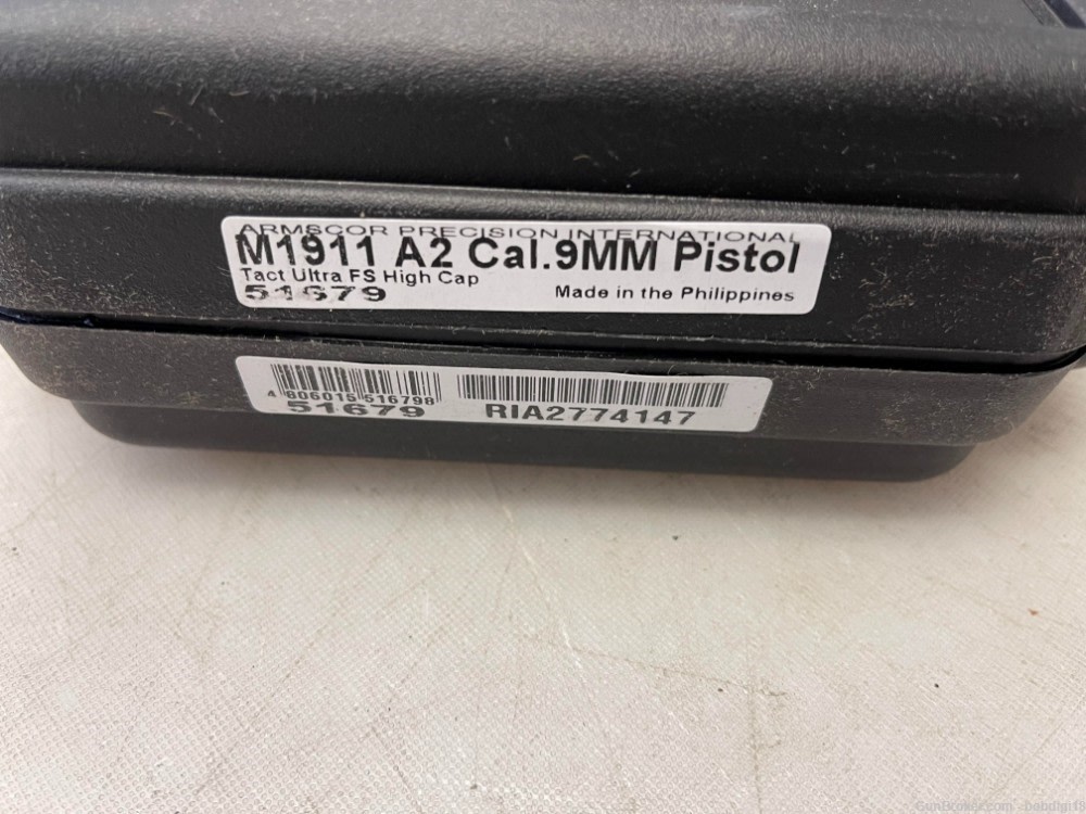 Rock Island M1911 A2 Tac Ultra FS 2011 Pistol 9mm 17rd 5" 51679 NO CC FEES-img-2