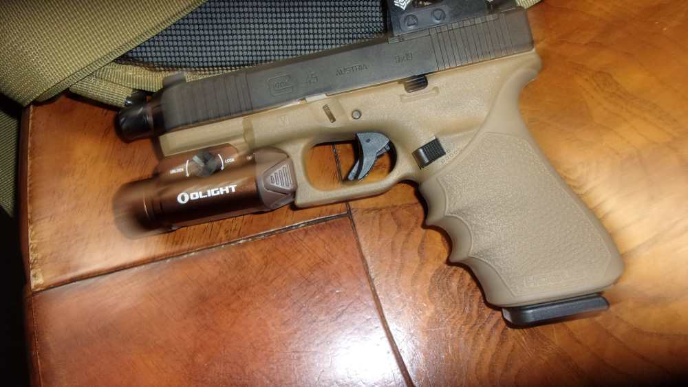 Glock 45 MOS, 9mm, red dot, light, threaded, suppressor sights, grip-img-1