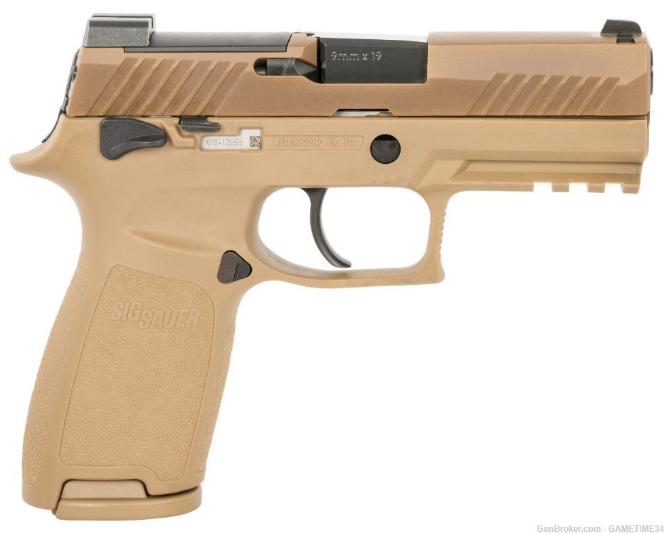 CA LEGAL SIG SAUER P320 9MM M18 10R 320CA-9-M18-MS-CA COYOTE -img-2