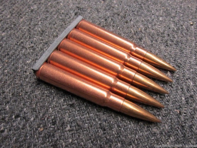 WWII GERMAN 8mm MAUSER COPPER WASHED AMMO-ON CLIPS-30 RDS-1940-SCARCE-NICE-img-13