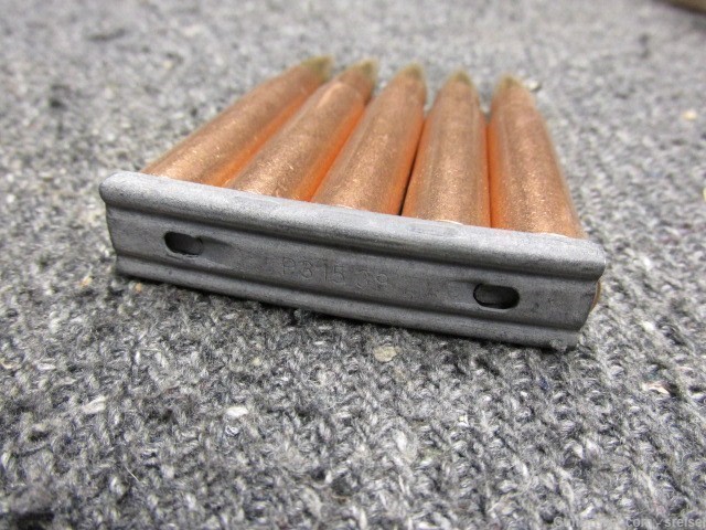 WWII GERMAN 8mm MAUSER COPPER WASHED AMMO-ON CLIPS-30 RDS-1940-SCARCE-NICE-img-11