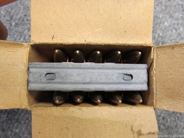 WWII GERMAN 8mm MAUSER COPPER WASHED AMMO-ON CLIPS-30 RDS-1940-SCARCE-NICE-img-9