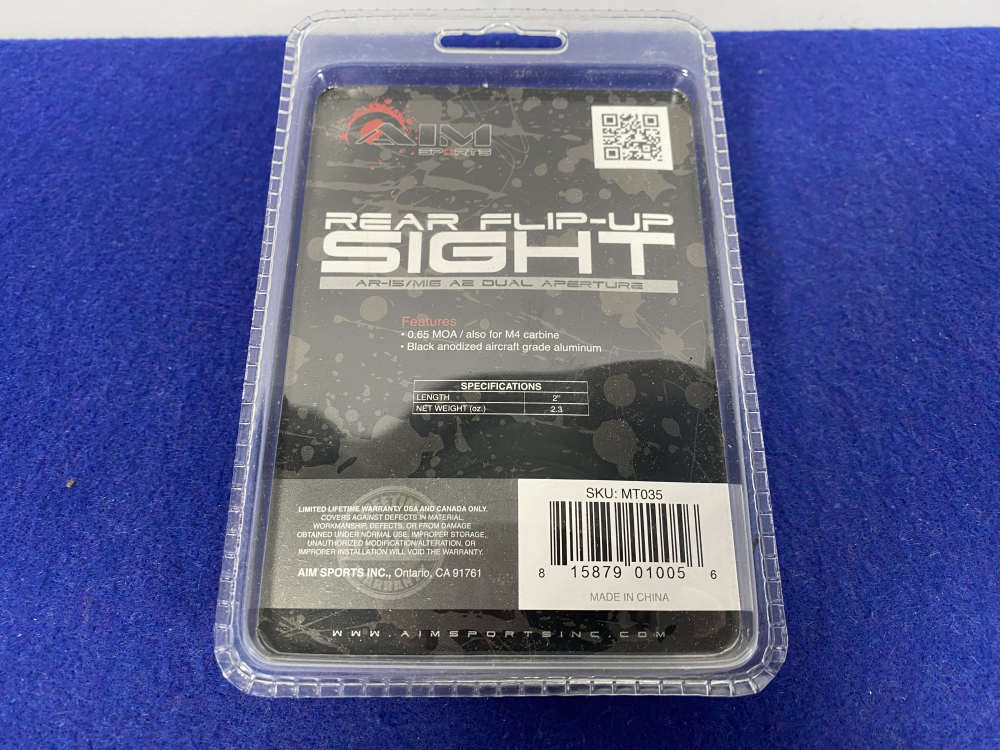 AIM SPORTS MT035 AR-15 M16 Rear Flip-Up Sight *AIRCRAFT-GRADE ALUMINUM*-img-5