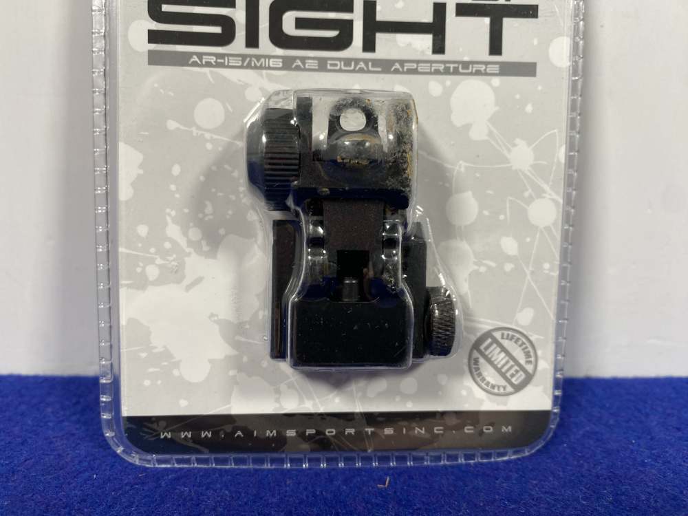 AIM SPORTS MT035 AR-15 M16 A2 Carbine Rear Flip-Up Sight *DUAL APERTURE*-img-4