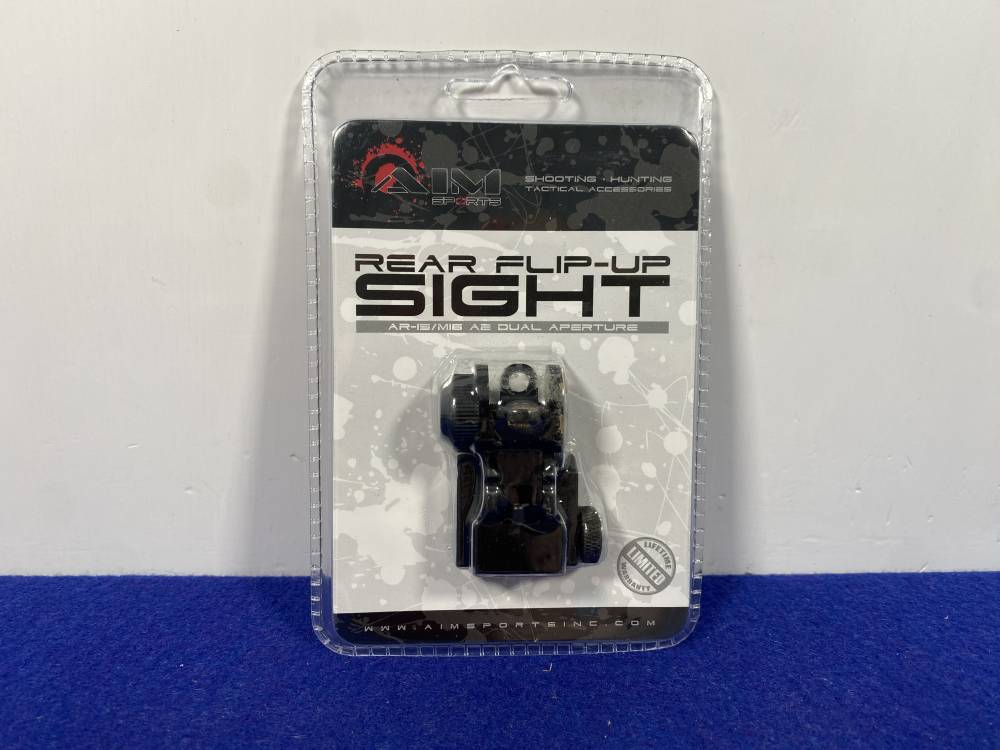 AIM SPORTS MT035 AR-15 M16 A2 Carbine Rear Flip-Up Sight *DUAL APERTURE*-img-0