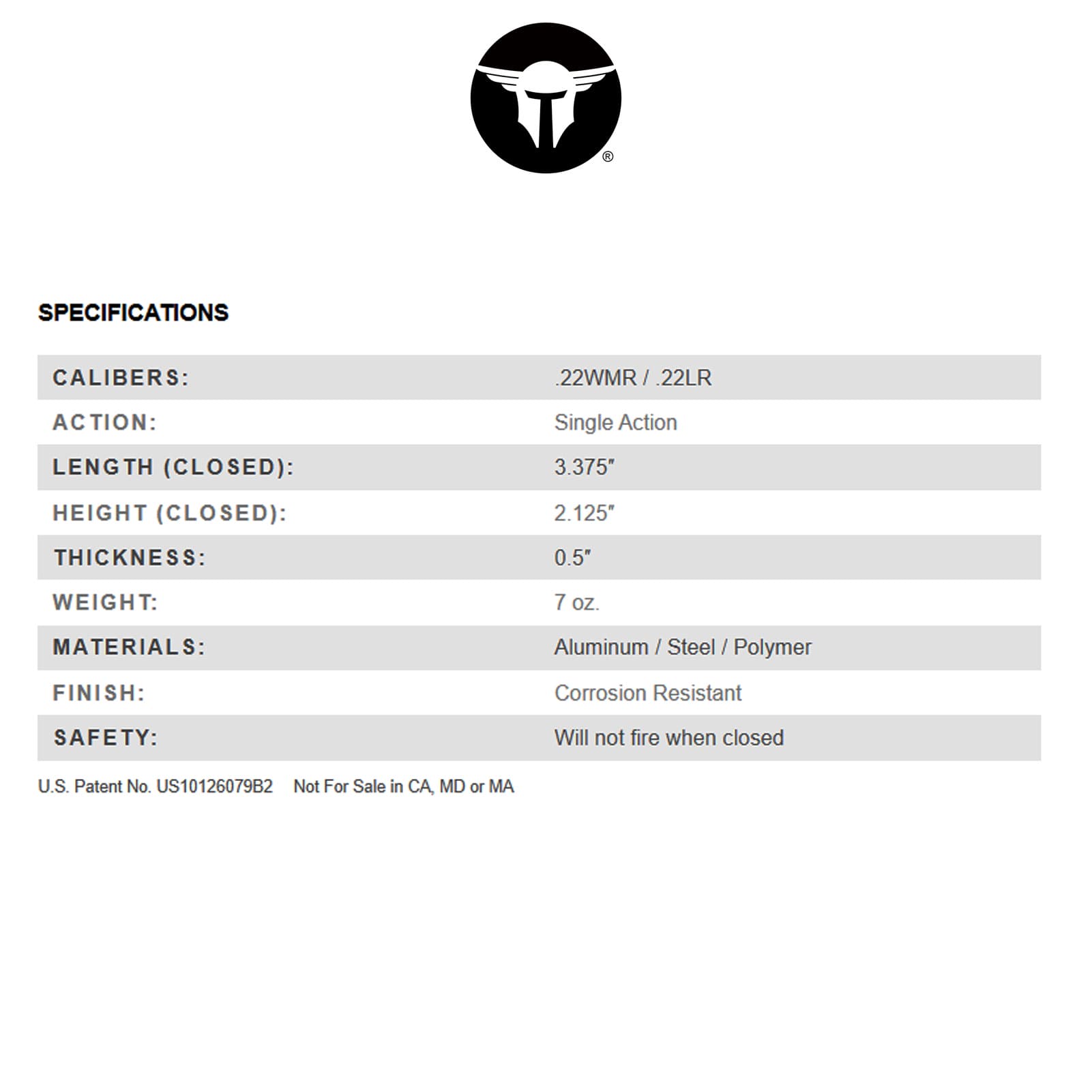 TRAILBLAZER FIREARMS LifeCard .22WMR 1rd Aluminum Handle Pistol (LC2-SG)-img-2
