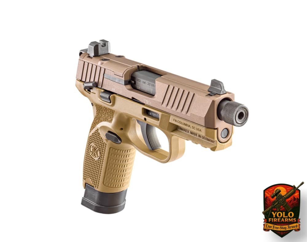 FN 502 Tactical .22LR, 4.6" Threaded Barrel, ORS, FDE, 15RD-img-2
