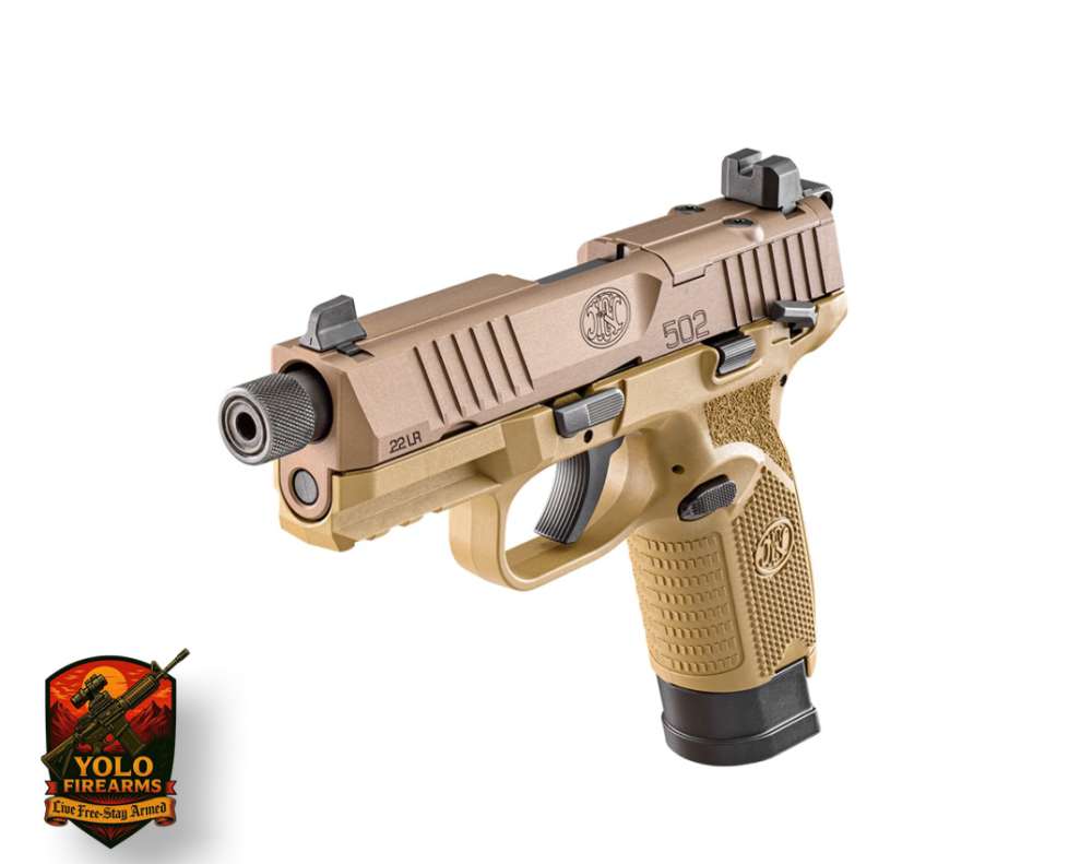 FN 502 Tactical .22LR, 4.6" Threaded Barrel, ORS, FDE, 15RD-img-3