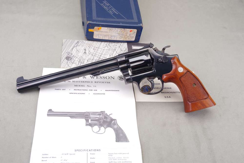 1972 Smith & Wesson 14-3 38 Special 8 3/8'' Blue 3Ts 98% w/ Orig Box Papers-img-6
