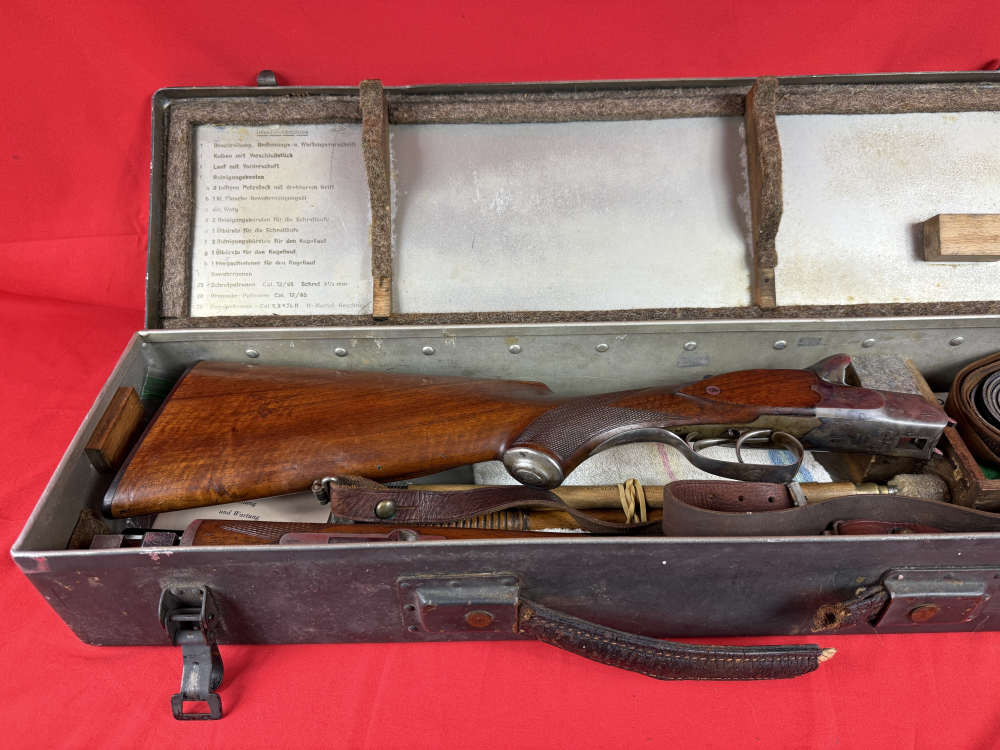 WWII Sauer M30 Luftwaffe Drilling Survival Combo Gun with Original Case-img-1