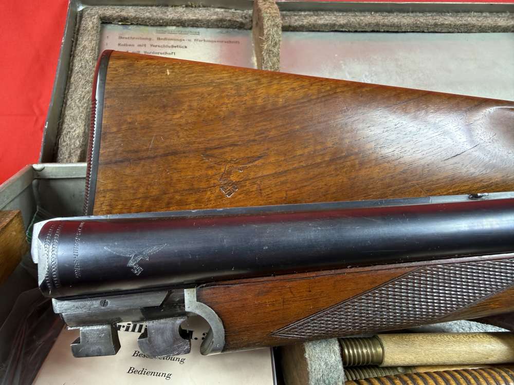 WWII Sauer M30 Luftwaffe Drilling Survival Combo Gun with Original Case-img-12